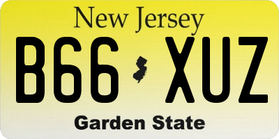 NJ license plate B66XUZ
