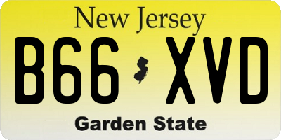 NJ license plate B66XVD