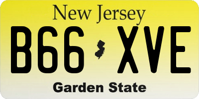NJ license plate B66XVE