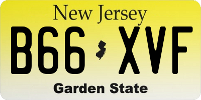 NJ license plate B66XVF