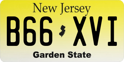 NJ license plate B66XVI