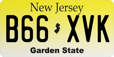 NJ license plate B66XVK