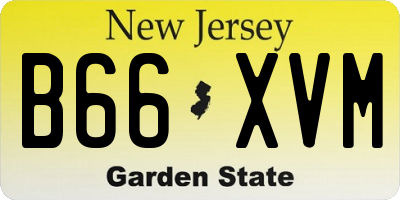 NJ license plate B66XVM