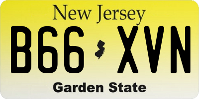 NJ license plate B66XVN