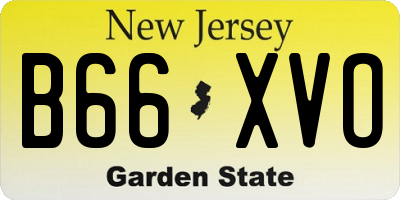 NJ license plate B66XVO