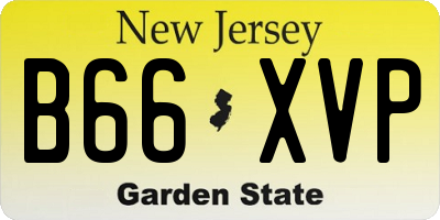 NJ license plate B66XVP