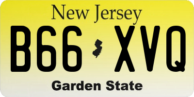 NJ license plate B66XVQ
