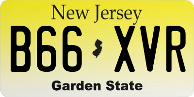 NJ license plate B66XVR