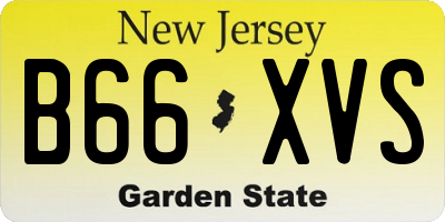 NJ license plate B66XVS