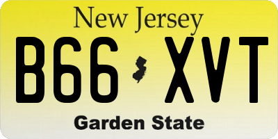 NJ license plate B66XVT