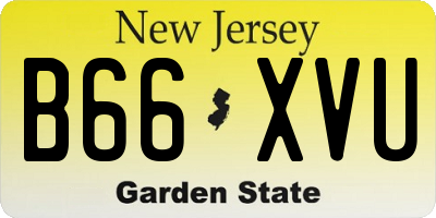 NJ license plate B66XVU
