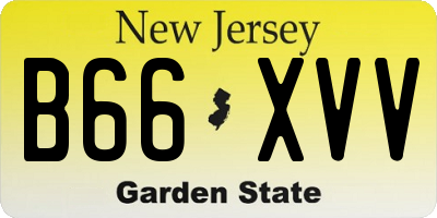 NJ license plate B66XVV