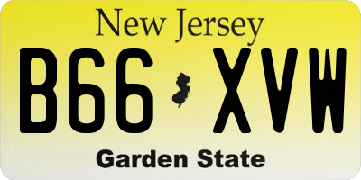 NJ license plate B66XVW