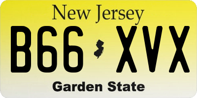 NJ license plate B66XVX