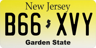 NJ license plate B66XVY
