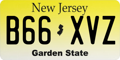 NJ license plate B66XVZ