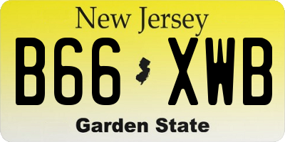 NJ license plate B66XWB