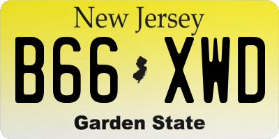 NJ license plate B66XWD