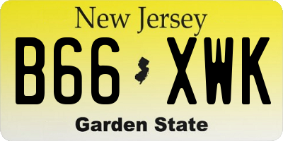 NJ license plate B66XWK