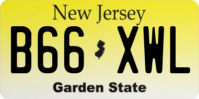 NJ license plate B66XWL
