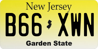 NJ license plate B66XWN