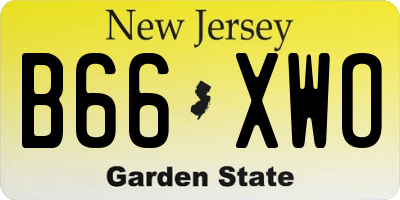 NJ license plate B66XWO
