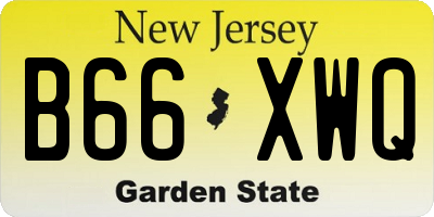 NJ license plate B66XWQ