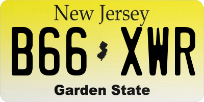 NJ license plate B66XWR