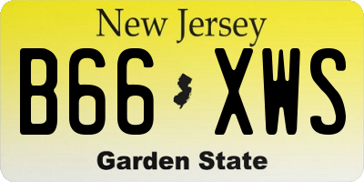 NJ license plate B66XWS