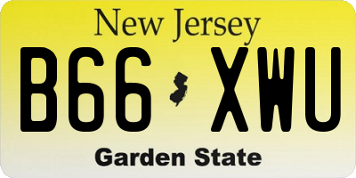 NJ license plate B66XWU