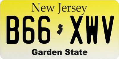 NJ license plate B66XWV