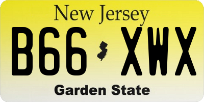 NJ license plate B66XWX