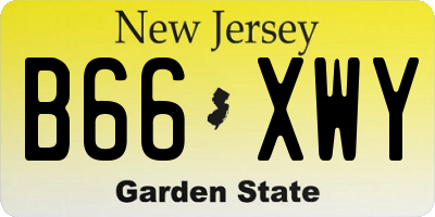 NJ license plate B66XWY