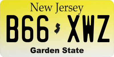 NJ license plate B66XWZ