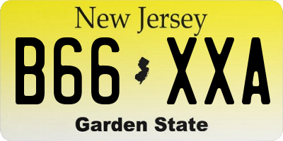 NJ license plate B66XXA