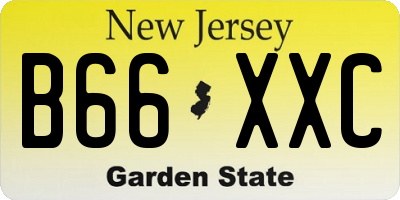NJ license plate B66XXC