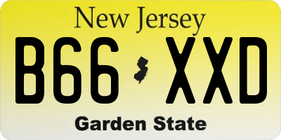 NJ license plate B66XXD