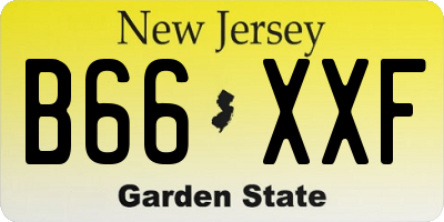 NJ license plate B66XXF
