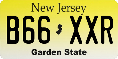 NJ license plate B66XXR
