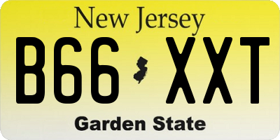 NJ license plate B66XXT