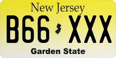 NJ license plate B66XXX