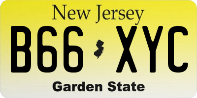 NJ license plate B66XYC