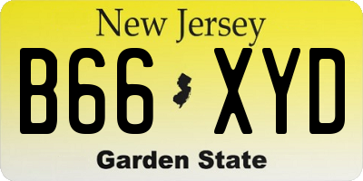 NJ license plate B66XYD