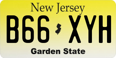 NJ license plate B66XYH