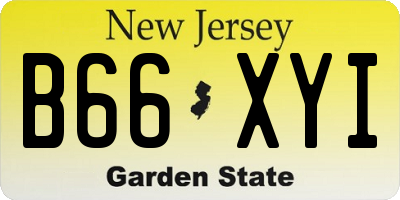 NJ license plate B66XYI