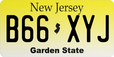 NJ license plate B66XYJ