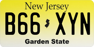 NJ license plate B66XYN