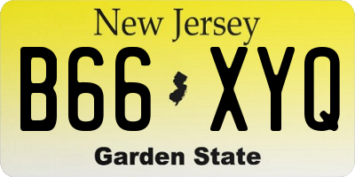 NJ license plate B66XYQ