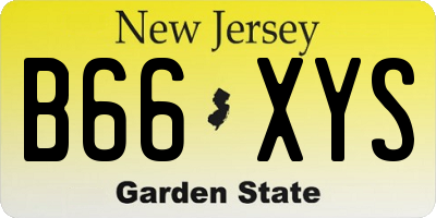 NJ license plate B66XYS