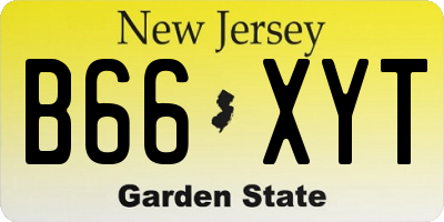 NJ license plate B66XYT